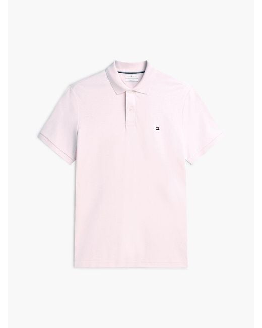 Tommy Hilfiger Pink Fluid Cotton Interlock Knit Polo Shirt for men