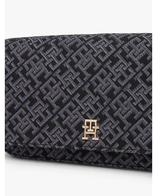 Borsa A Tracolla Hilfiger Icon Jacquard di Tommy Hilfiger in Black