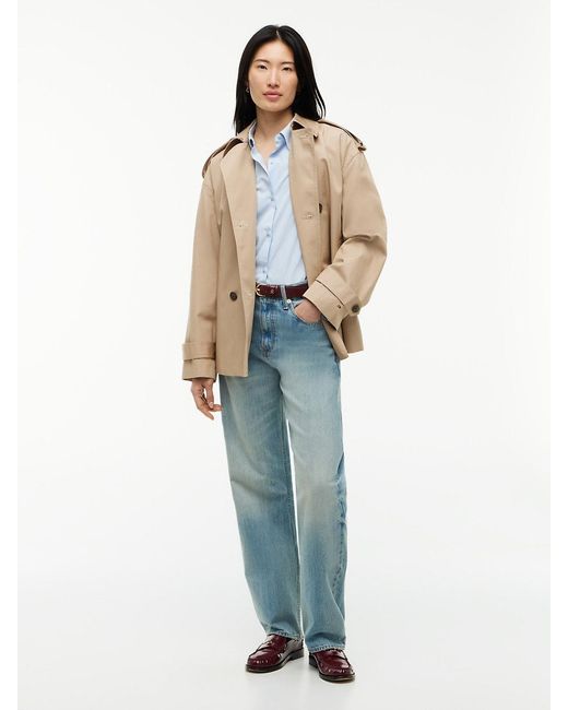 Tommy Hilfiger Natural Water Repellent Relaxed Short Trench Coat