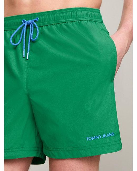 Tommy Hilfiger Slim Fit Medium Lange Zwemshort Met Logo in het Green voor heren