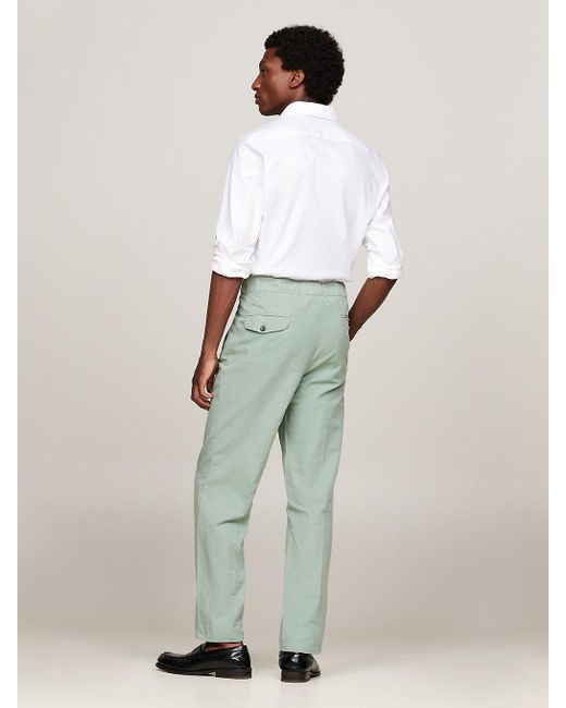 Pantalon à pinces à taille ajustable Tommy Hilfiger pour homme en coloris Green
