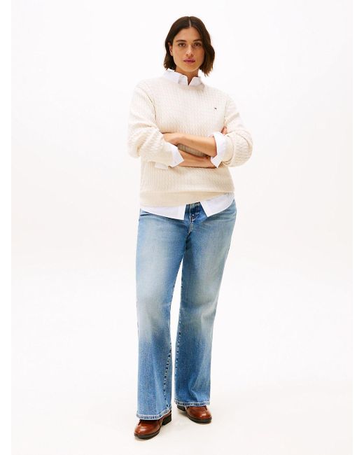 Pullover Curve di Tommy Hilfiger in White
