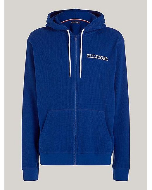Tommy Hilfiger Hilfiger Monotype Lounge-hoodie Met Rits in het Blue voor heren