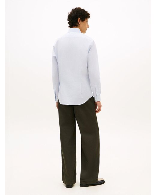 Tommy Hilfiger White New York Label Th Flex Slim Fit Shirt for men