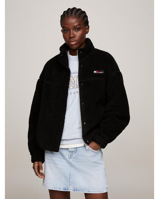 Tommy Hilfiger Water Resistant Teddy Jacket in Black Lyst UK