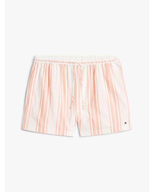 Tommy Hilfiger Pink Essential Shorts Pyjama Set With Linen