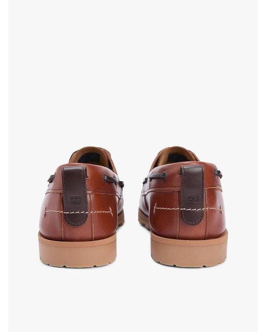 Tommy Hilfiger Pink Leather Cleat Lightweight Boat Shoes for men