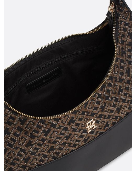 Tommy Hilfiger Black Th Monogram Jacquard Shoulder Bag