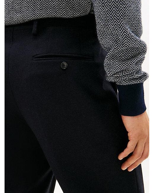 Pantalón En Mezcla De Lana Con Corte Regular Tommy Hilfiger de hombre de color Blue