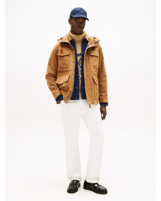 Giacca Idrorepellente Con Cappuccio di Tommy Hilfiger in Brown da Uomo