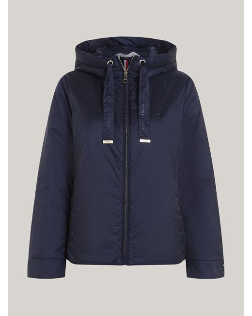 Tommy Hilfiger Blue Hooded Padded Zip-thru Jacket