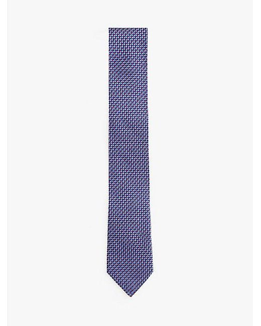 Tommy Hilfiger Zijden Stropdas Met Jacquard Microvierkanten in het Purple voor heren