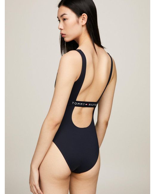 Tommy Hilfiger Blue Logo Band One-piece Swimsuit