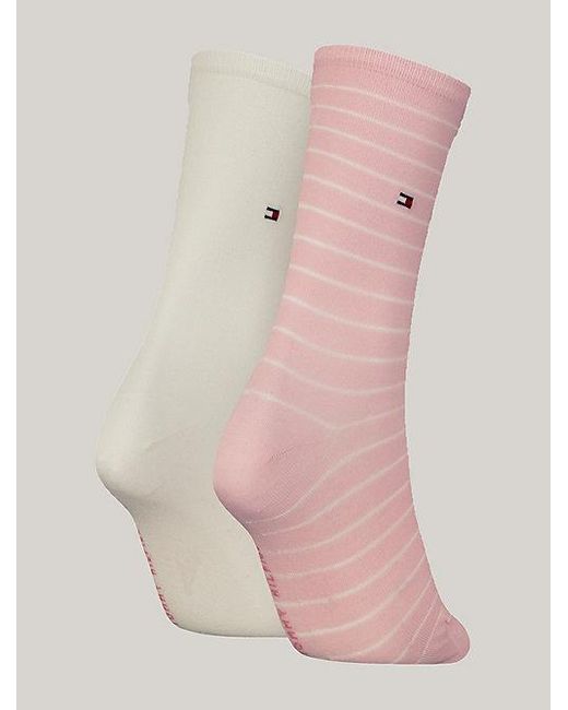 Tommy Hilfiger Set Met 2 Paar Gestreepte Sokken in het Pink