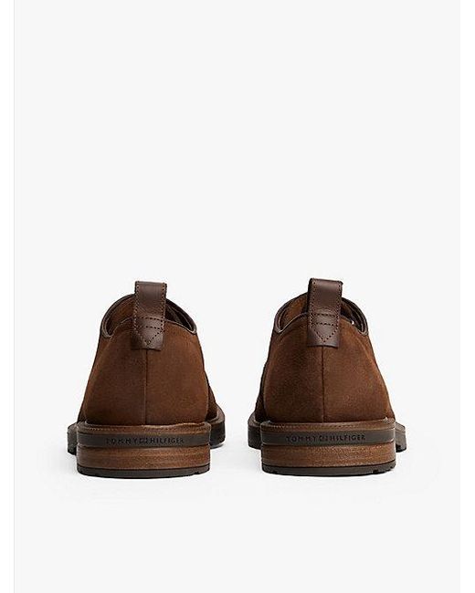 Tommy Hilfiger Suède Veterschoen Met Profielzool in het Brown voor heren