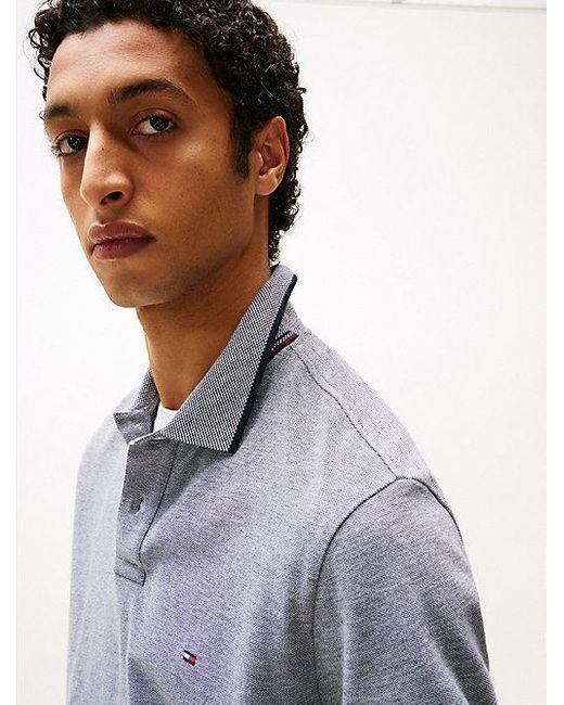 Polo De Corte Regular Con Ribetes Tommy Hilfiger de hombre de color Gray