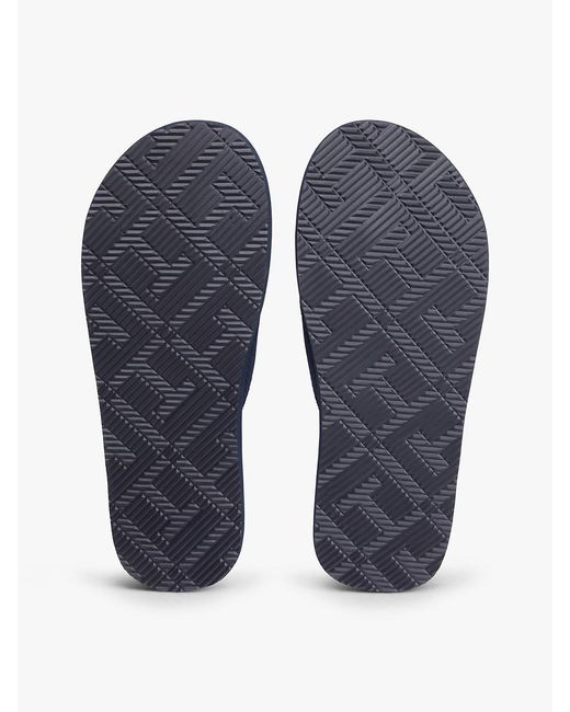 Tommy Hilfiger Blue Jacquard Logo Flip-Flops for men
