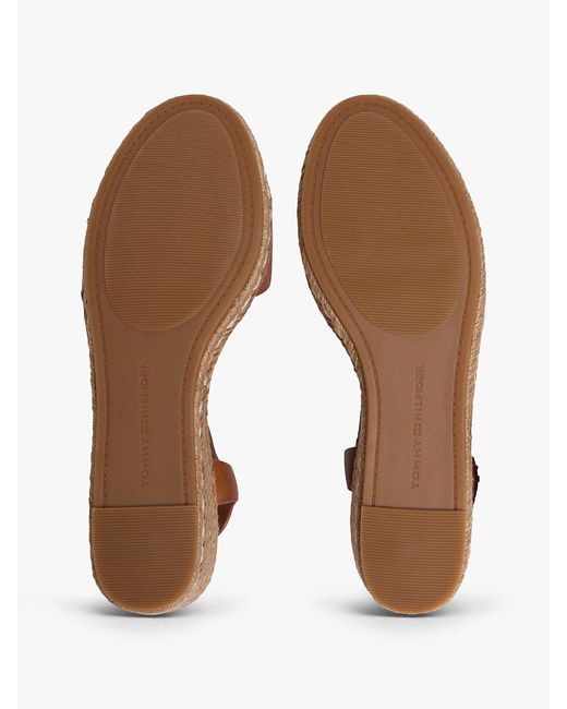 Tommy Hilfiger Multicolor Th Monogram Leather Wedge Espadrilles