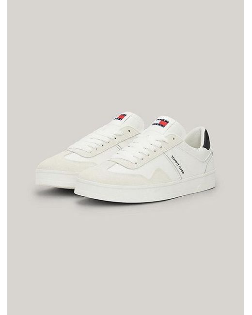 Tommy Hilfiger Retro Suède Sneaker Met Cupsole in het White voor heren