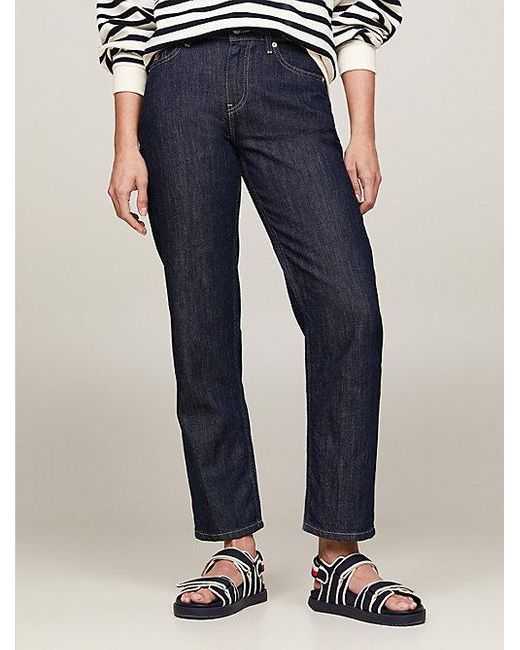 Tommy Hilfiger Blue Classics Straight Jeans mit hohem Bund und TH-Monogramm