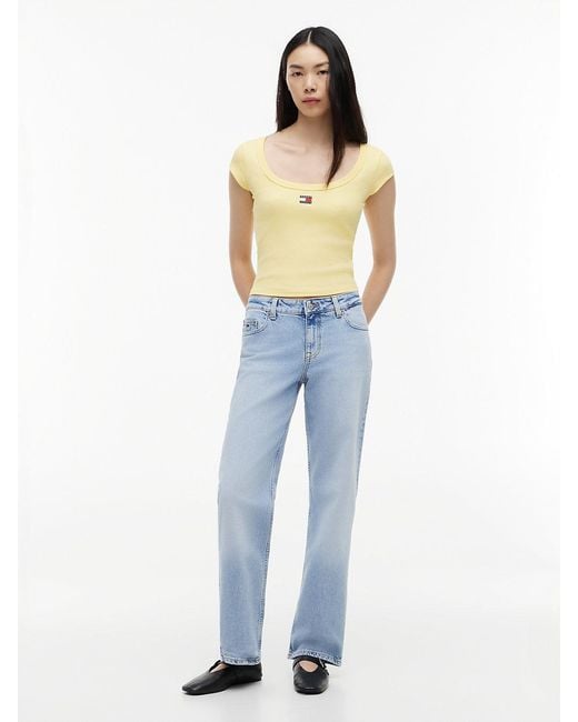 Tommy Hilfiger Blue Faded Low Rise Straight Leg Jeans