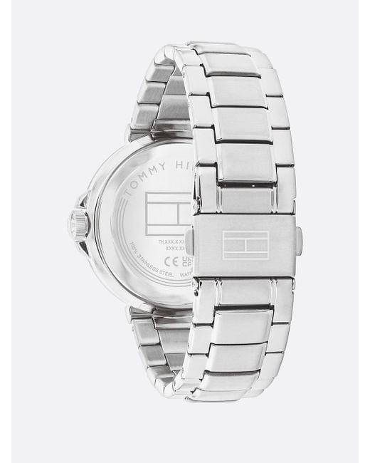 Tommy Hilfiger White Stainless Steel Blue Dial Watch