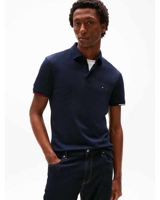Polo Ajusté À Détail Emblématique Tommy Hilfiger pour homme en coloris Blue