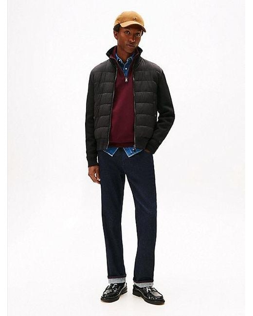 Cazadora Smart Casual Con Mezcla De Texturas Tommy Hilfiger de hombre de color Black