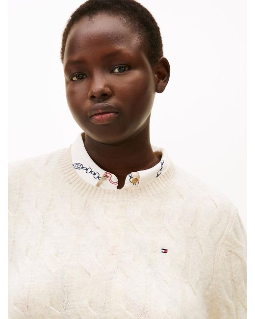 Pullover Curve di Tommy Hilfiger in White