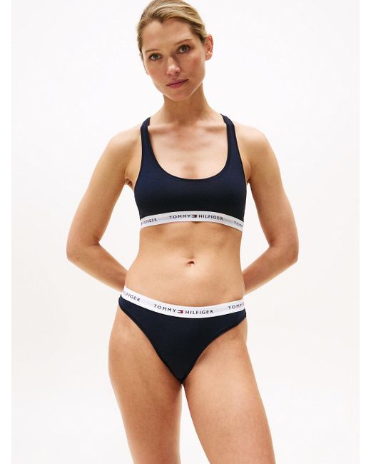 Slip Tommy Icons Con Logo Ripetuto di Tommy Hilfiger in Blue