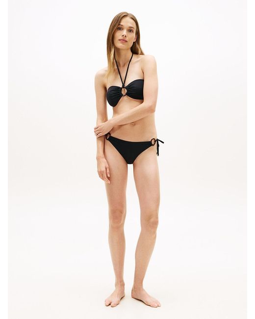 Tommy Hilfiger Black Halterneck Ring Bandeau Bikini Top