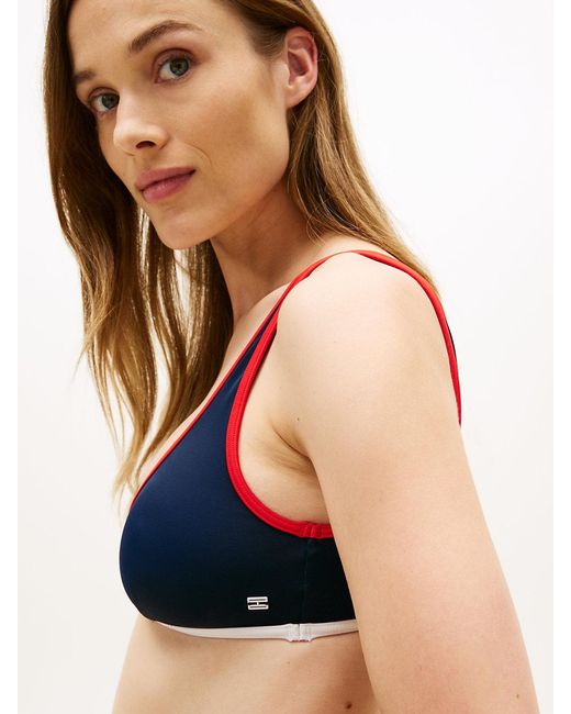 Tommy Hilfiger Blue Classic Scoop Back Bralette Bikini Top