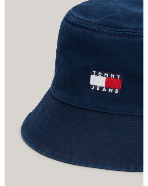 Tommy Hilfiger Blue Heritage Logo Bucket Hat for men