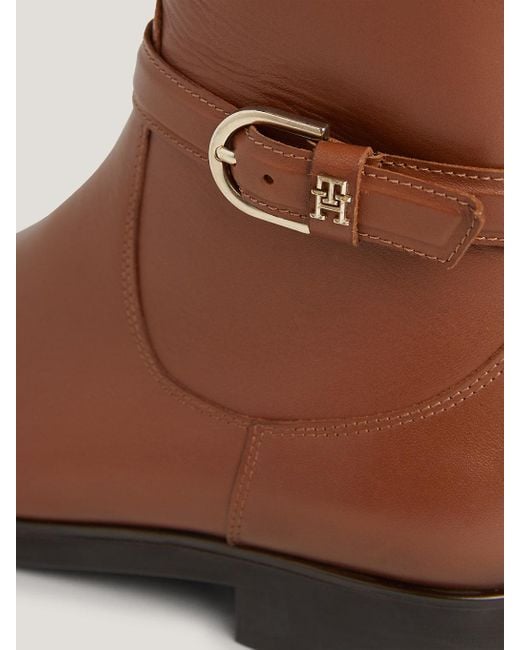 Tommy Hilfiger Brown Elevated Essential Leather Knee-high Boots