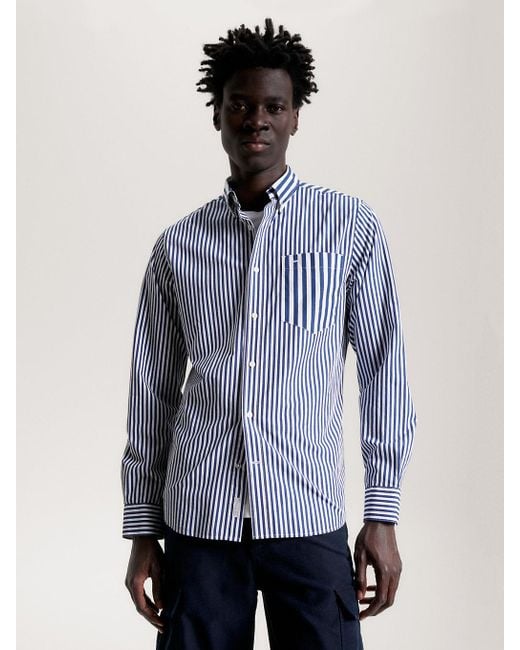 Tommy Hilfiger Blue Classics Bold Stripe Regular Fit Shirt for men