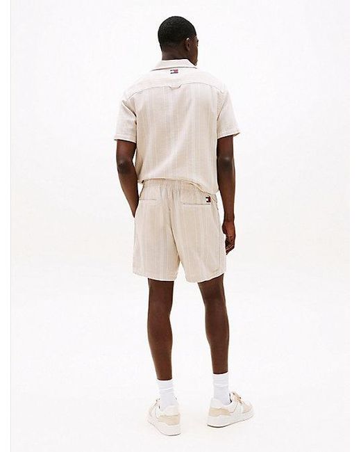 Tommy Hilfiger Regular Fit Short Met Strepen in het Natural voor heren