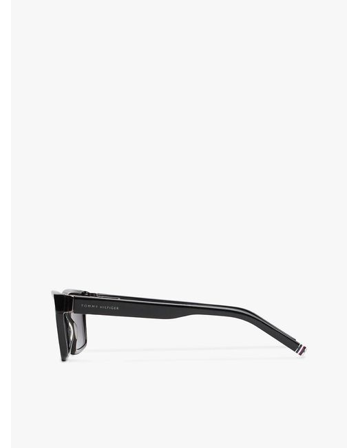 Tommy Hilfiger White Signature Tip Rectangular Sunglasses for men