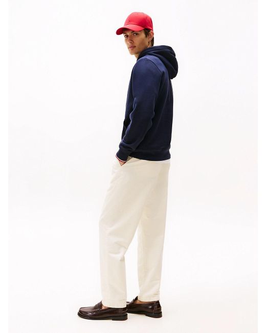 Felpa Relaxed Fit Con Cappuccio E Logo di Tommy Hilfiger in Blue da Uomo