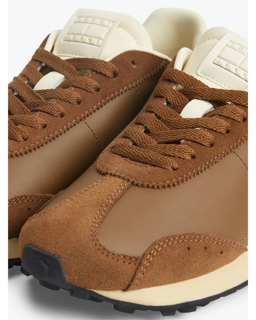 Tommy Hilfiger White Archive Retro Trainers With Leather