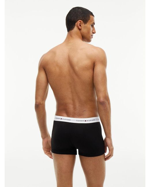 Tommy Hilfiger Black 7-Pack Signature Logo Waistband Trunks for men