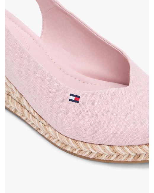 Tommy Hilfiger Pink Hemp Slingback Wedge Espadrilles