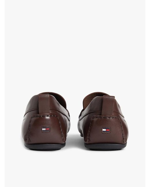Tommy Hilfiger White Leather Debossed Logo Driver Shoes for men