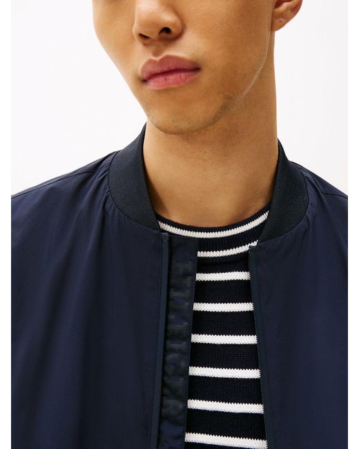 Tommy Hilfiger Blue Water Repellent Relaxed Bomber Jacket for men