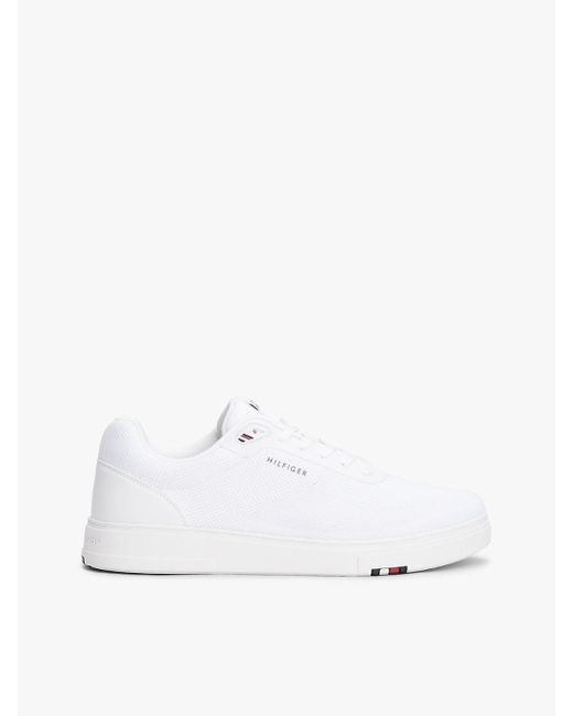 Tommy Hilfiger White Signature Knit Trainers for men