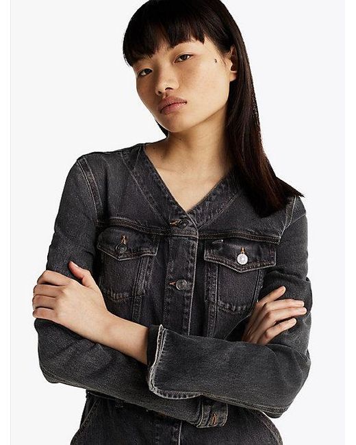 Tommy Hilfiger Denim Mini-Overhemdjurk Met Riem in het Red