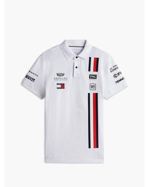 Tommy Hilfiger White Th X Cadillac Formula 1® Team Regular Polo Shirt for men