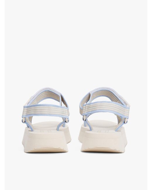 Sandales Compensées En Toile Crantées Tommy Hilfiger en coloris White