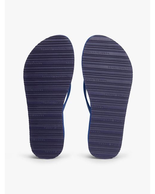 Tommy Hilfiger Blue Repeat Logo Platform Flip-flops