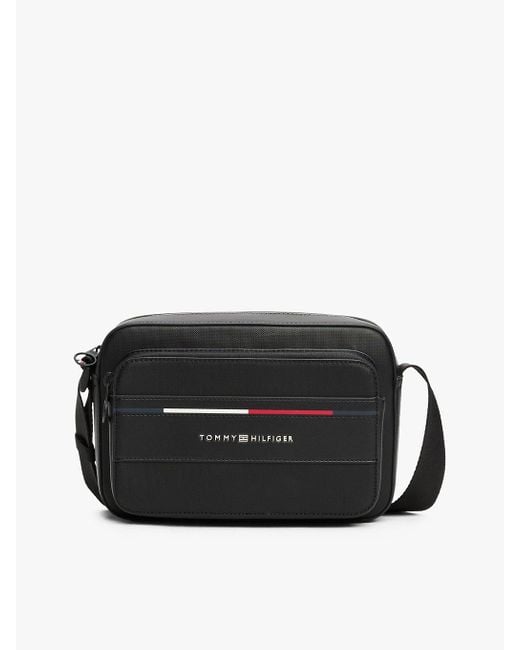 Tommy Hilfiger Black Signature Crossbody Messenger Bag for men