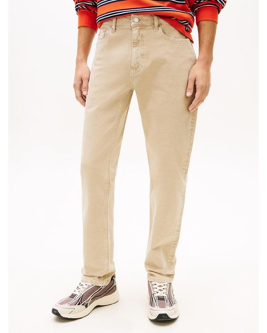 Tommy Hilfiger Red Ryan Washed Slim Straight Leg Jeans for men